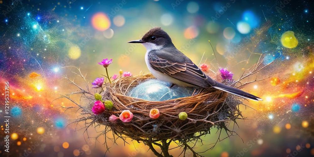 Surreal Eastern Kingbird Nest: Dreamlike Avian Sanctuary Surreal Eastern Kingbird Nest: Dreamlike Avian Sanctuary