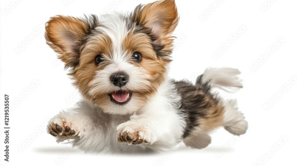 Happy Biewer Terrier Puppy Running Happy Biewer Terrier Puppy Running