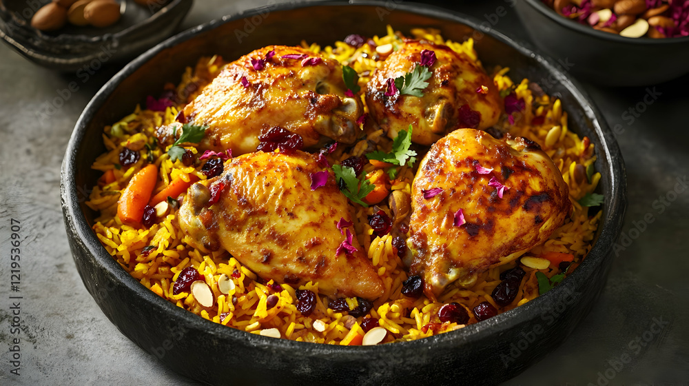 Fototapeta premium Close-up of a Delicious Chicken and Rice Dish