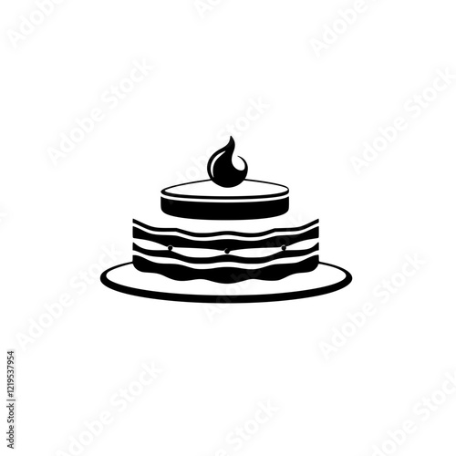 A delectable layered cake, a delightful dessert, perfect for celebrations. This image showcases a visually appealing cake design, ideal for bakeries and food blogs.