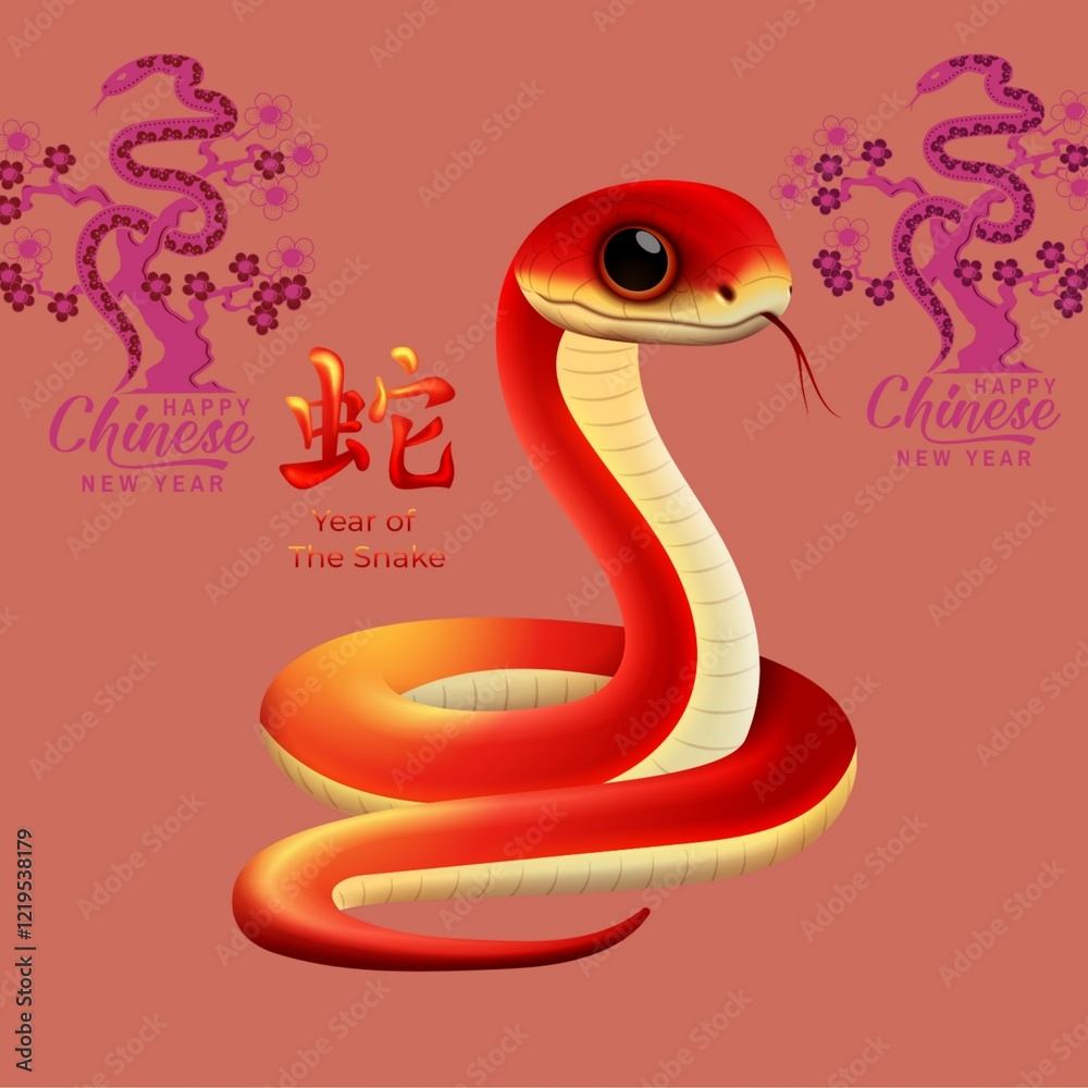 Fototapeta premium snake Chinese new 2025 year