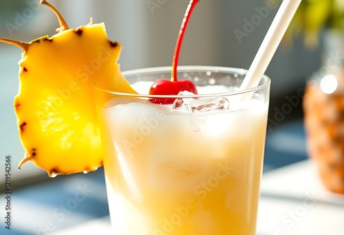 Refreshing Pineapple PiÃ±a Colada: A Tropical Summer Cocktail photo