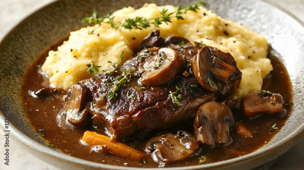 Beef Stew with Mushrooms and Creamy Polenta: A Gourmet Dinner Recipe Beef Stew with Mushrooms and Creamy Polenta: A Gourmet Dinner Recipe