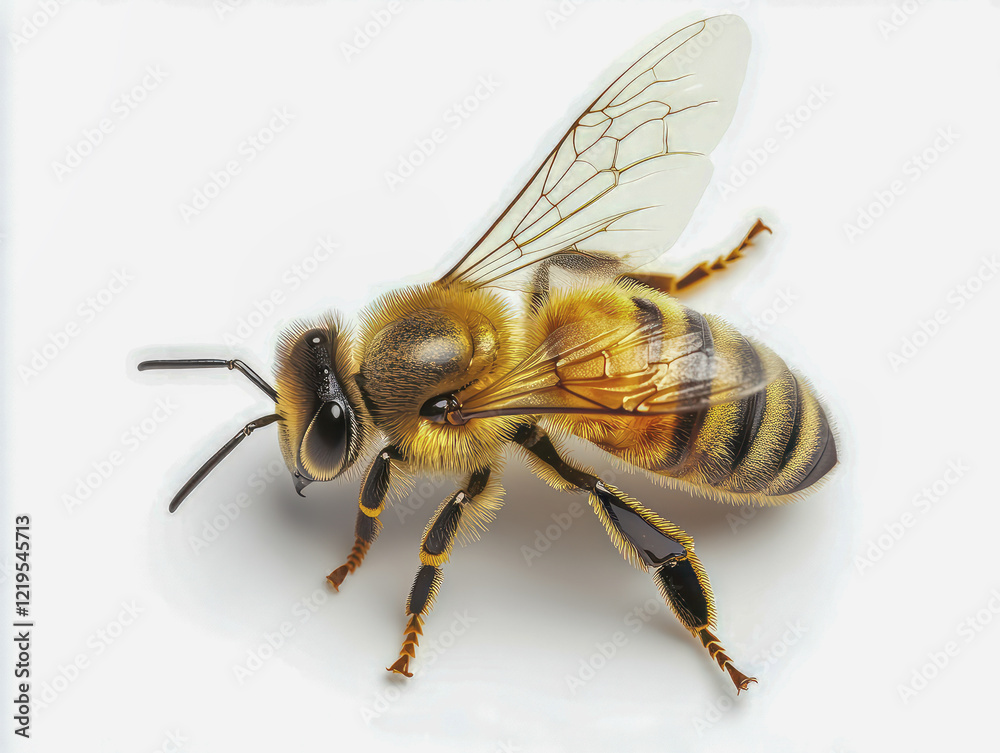 Macro Shot of a Bee with Transparent Wings Macro Shot of a Bee with Transparent Wings