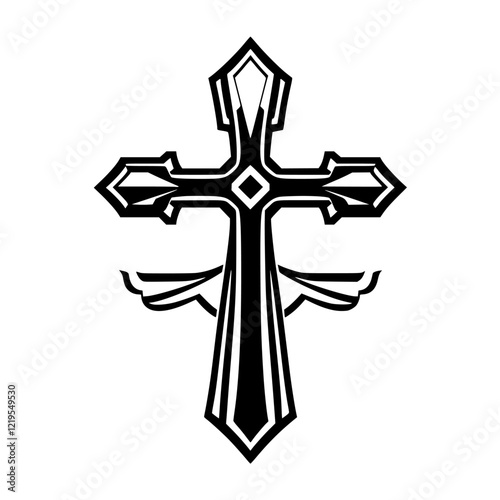 Ornate Black Cross: A Striking Symbol of Faith and Spirituality