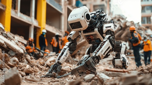 Rescue Robot in Urban Rubble Scene