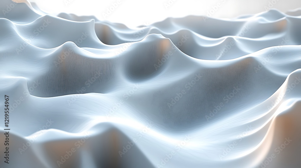 Obraz premium Abstract White Undulating Landscape Digital Art