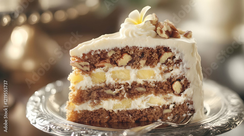 Wallpaper Mural Delicious Layered Cake with Pecans and Pineapple Torontodigital.ca