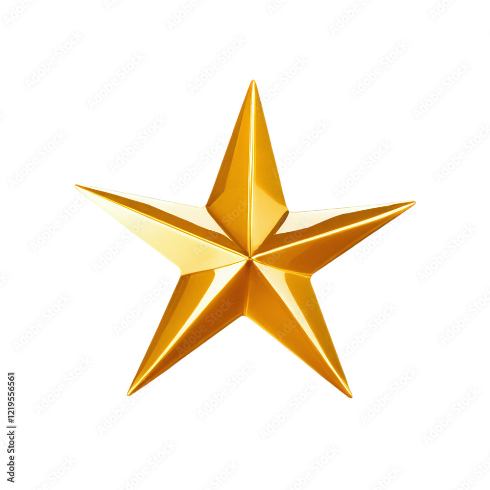 Obraz premium golden glass Five-Pointed Star Tree-topper isolated on transparent background