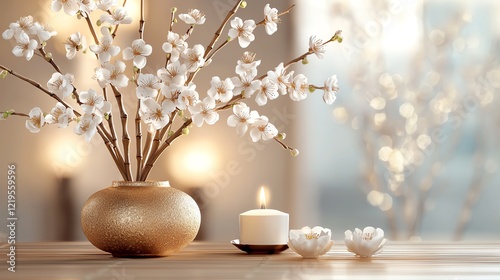Golden bamboo etched with intricate plum blossom patterns, symbolizing luck and beauty in Chinese New Year imagery