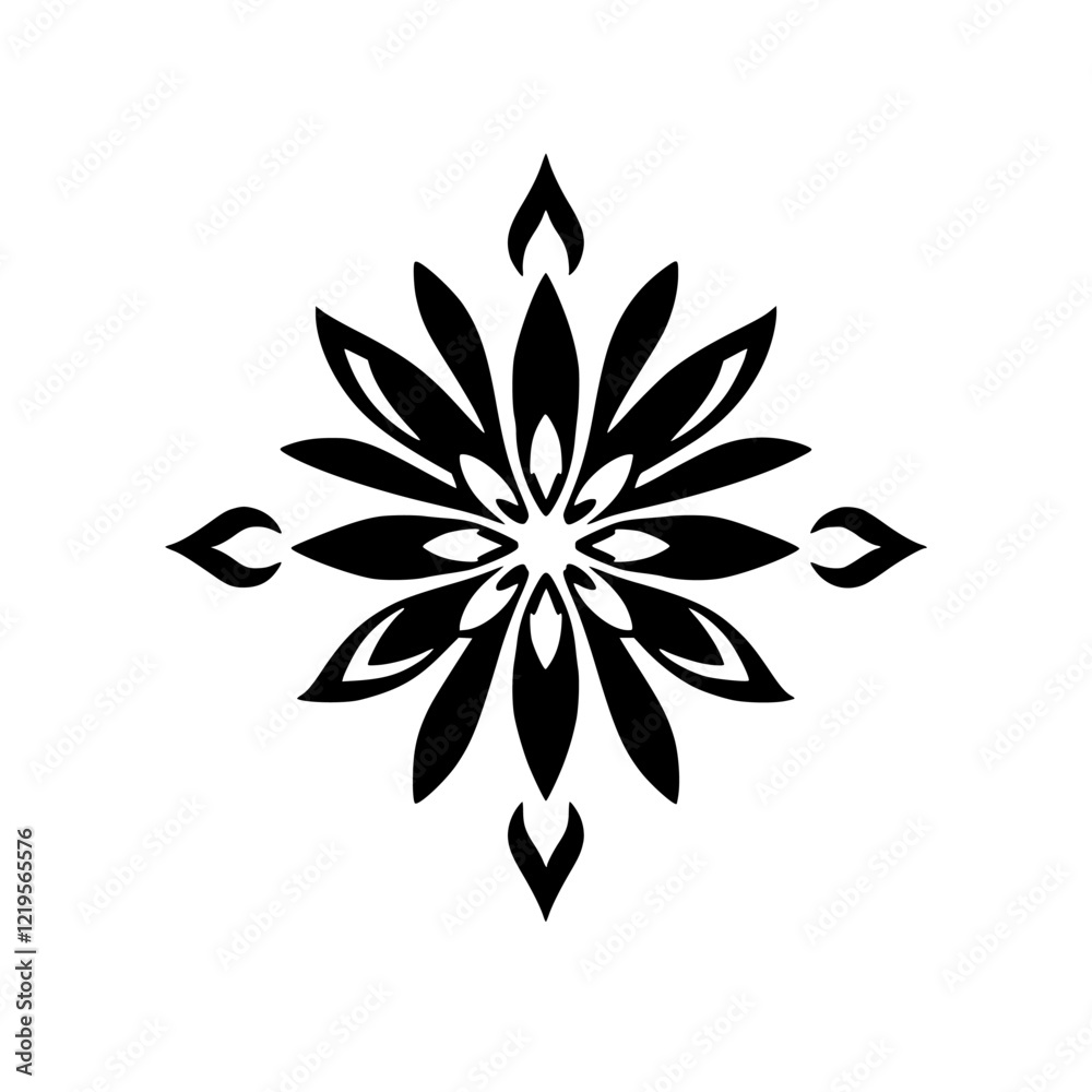 Black and White Floral Mandala: Symmetrical Pattern Design, Decorative Element, Geometric Shape, Abstract Art, Graphic Resource Black and White Floral Mandala: Symmetrical Pattern Design, Decorative Element, Geometric Shape, Abstract Art, Graphic Resource