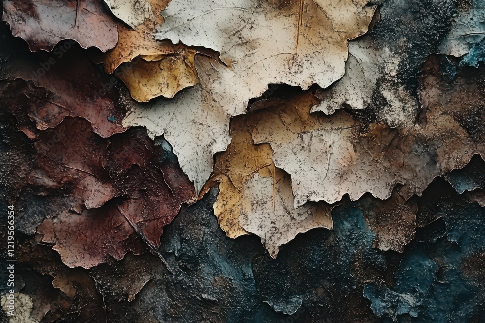 Abstract Art Depicting Layered Textured Leaves Abstract Art Depicting Layered Textured Leaves
