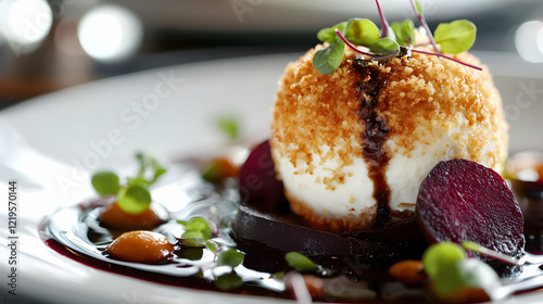 A delectable Goat Cheese dish with Balsamic Glaze and Beetroot