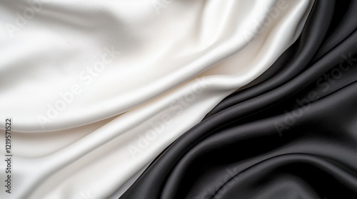 A close up shot of a black and white fabric