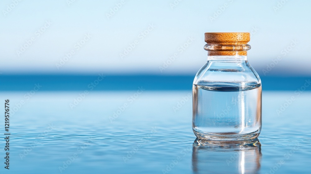 A bottle of water sitting on top of a table A bottle of water sitting on top of a table