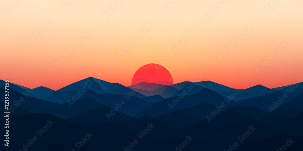 custom made wallpaper toronto digitalSunset over a majestic mountain range. The vibrant colors of the sky paint a breathtaking scene. A perfect image for any project needing a tranquil, awe-inspiring backdrop.