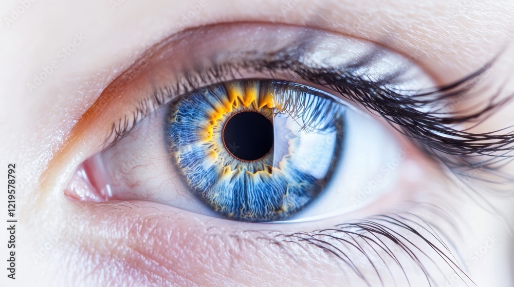 a close up of a person's blue eye with long eyelashes a close up of a person's blue eye with long eyelashes