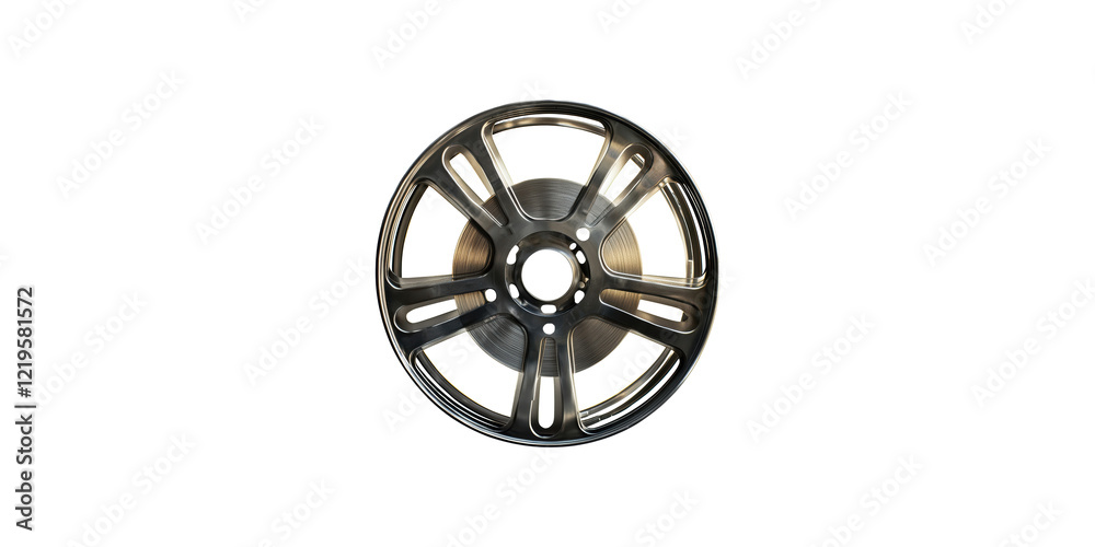 Obraz premium Metallic car wheel rim isolated on transparent background