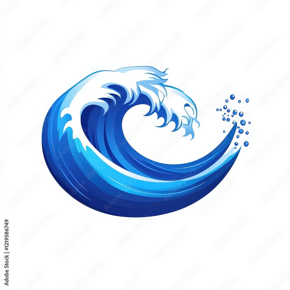 Naklejka premium Design of water wave icon logo illustration isolated on white background