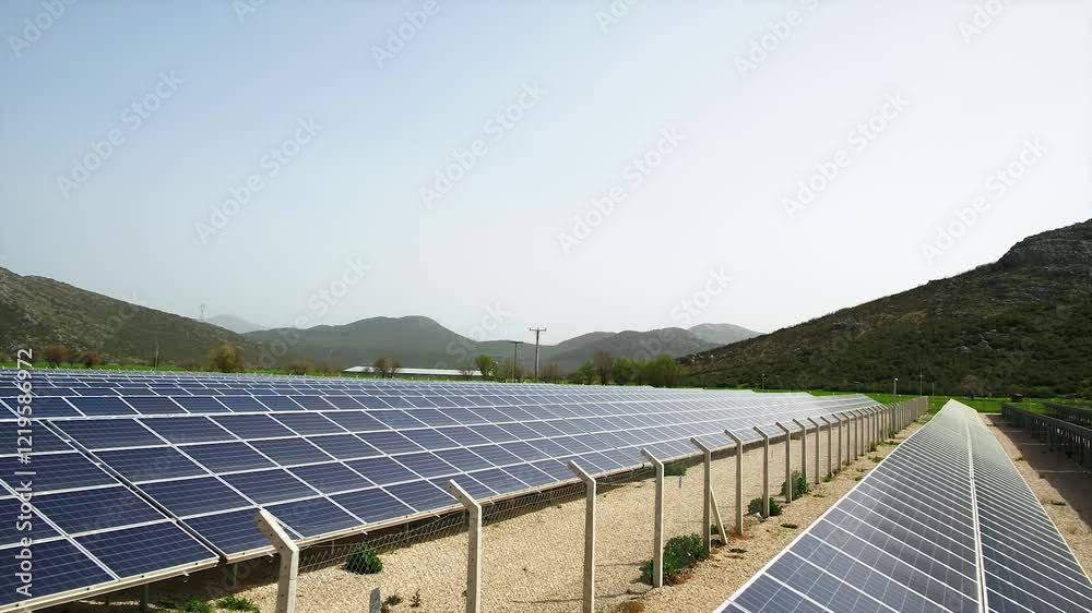 Solar power plant in beautiful landscape Solar power plant in beautiful landscape