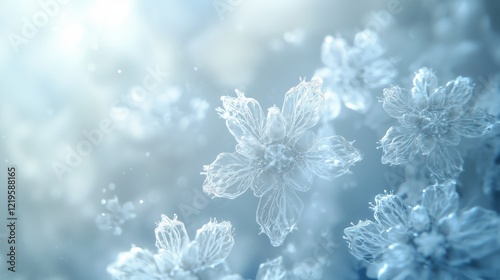 Delicate Frosted Flowers in Soft Light photo