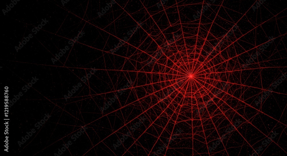 Obraz premium Intricate Red Spiderweb Design Halloween Background Dark Abstract Texture