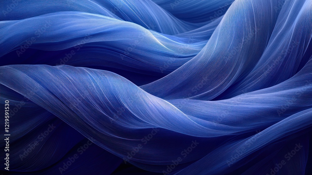 Obraz premium Flowing blue wave patterns.
