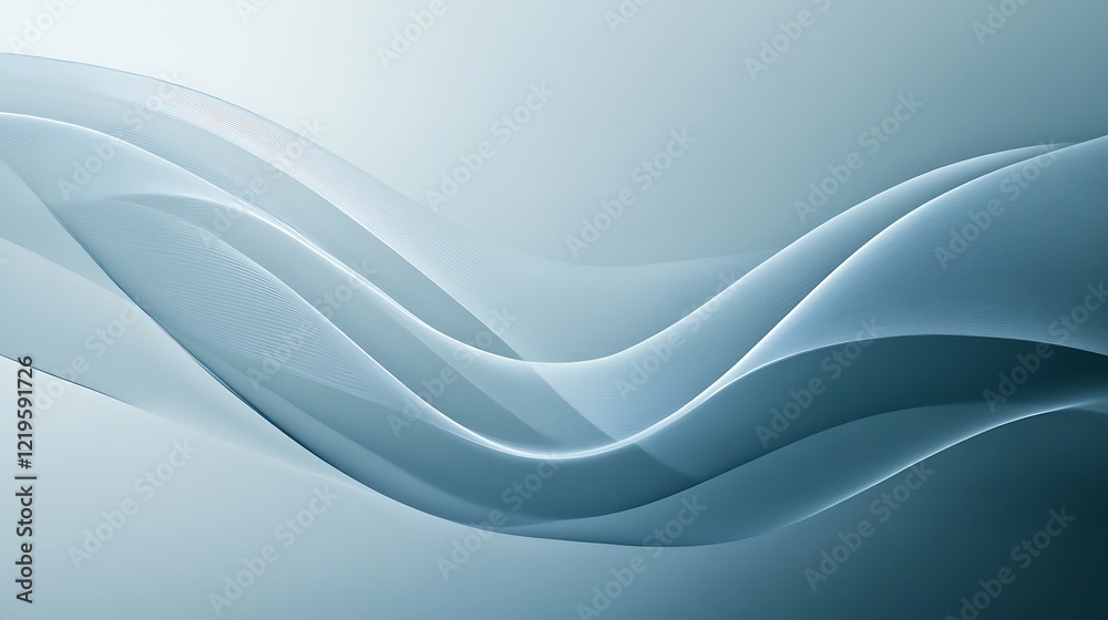 Fototapeta premium Abstract Blue Wave Design Smooth Flowing Curves