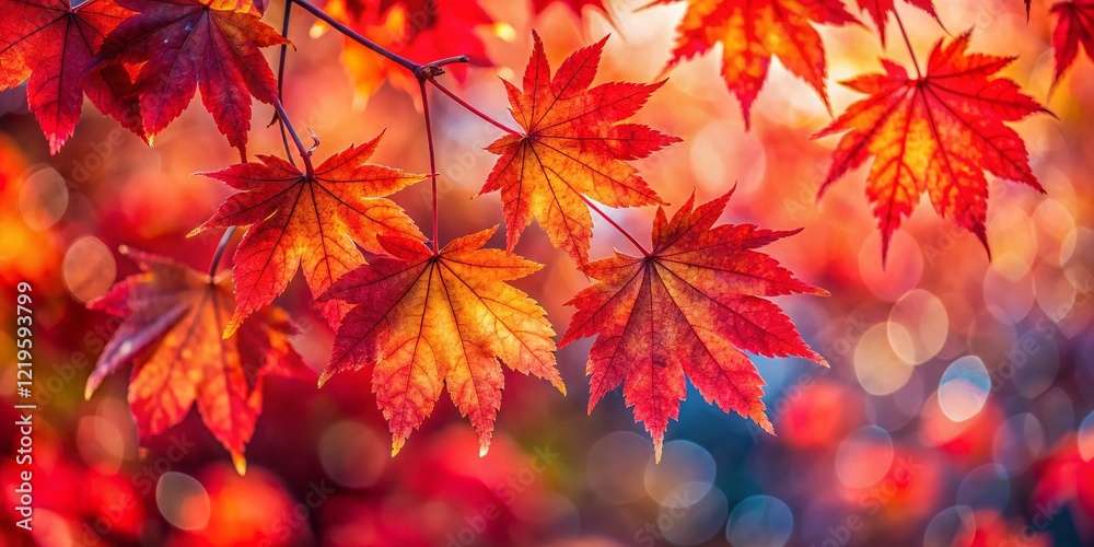 Vibrant Red Maple Leaves, Autumn in Northern Arkansas, Macro Photography Vibrant Red Maple Leaves, Autumn in Northern Arkansas, Macro Photography