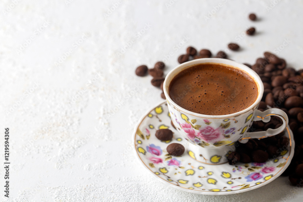 Traditional delicious Turkish coffee or Greek coffee
