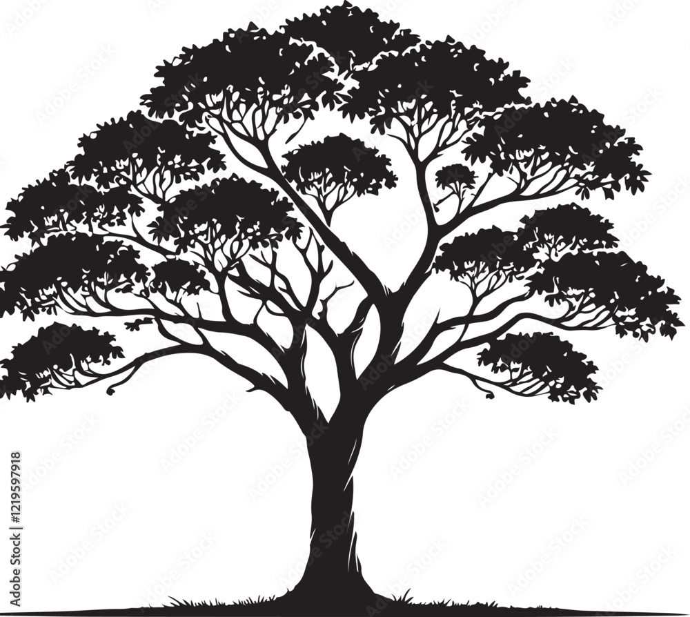 Obraz premium Tree icon silhouette vector with white background 