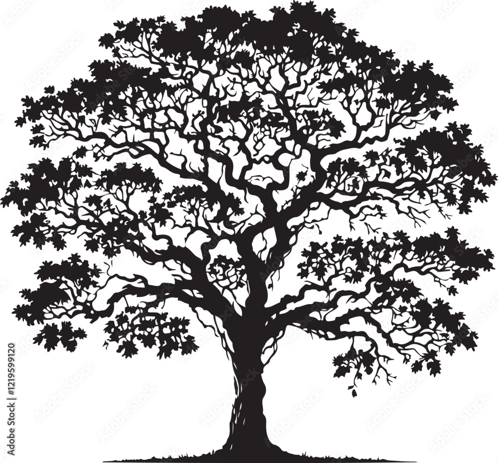 Obraz premium Tree icon silhouette vector with white background 