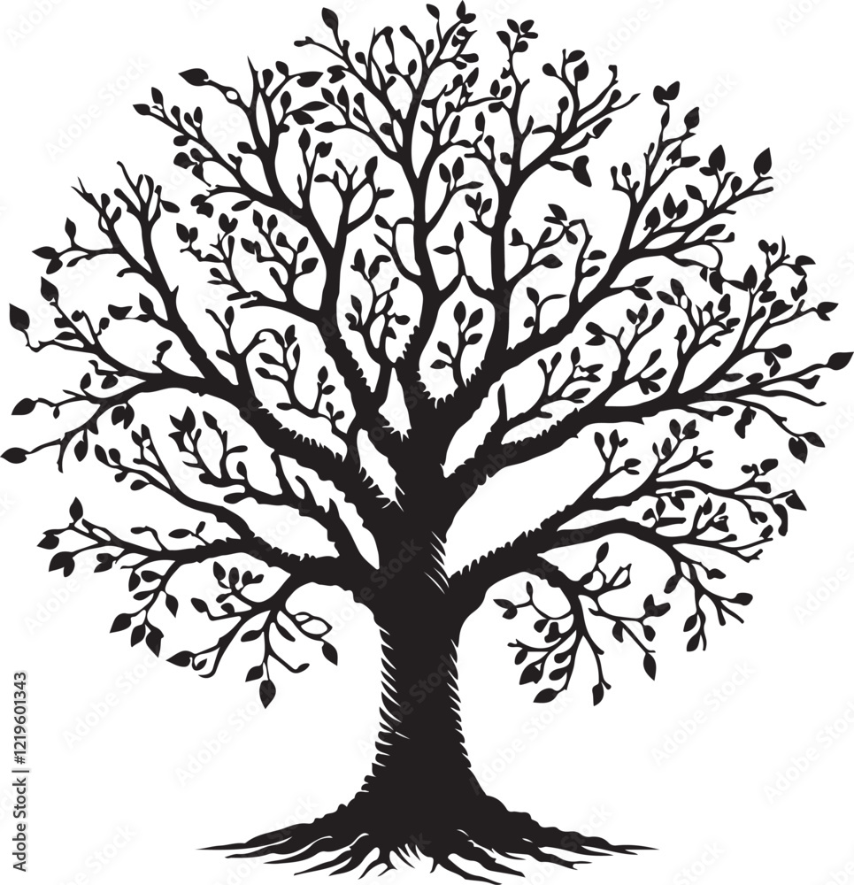 Tree icon silhouette vector with white background
Tree icon silhouette vector with white background
