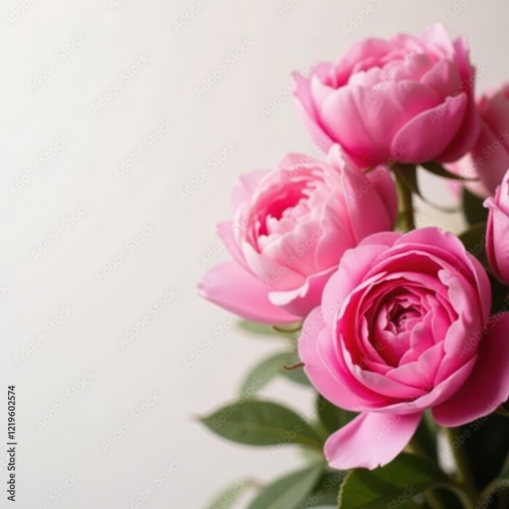 Luscious pink peonies and roses bouquet Ample copy space , love, delicate Luscious pink peonies and roses bouquet Ample copy space , love, delicate
