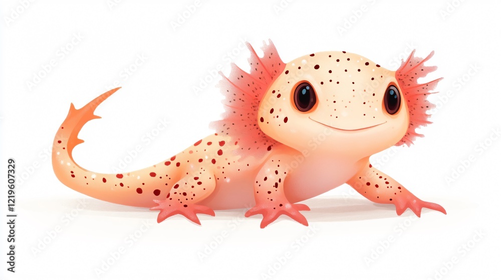Adorable Cartoon Axolotl Illustration for Design Projects Adorable Cartoon Axolotl Illustration for Design Projects