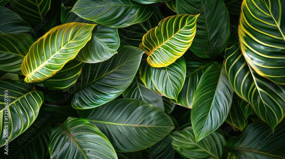 Close up of beautiful tropical leaves background, top view Close up of beautiful tropical leaves background, top view