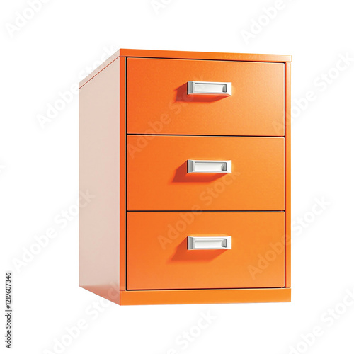 Filing orange cabinet isolated on transparent background