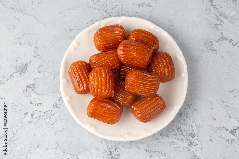 Traditional delicious Turkish dessert; tulumba tatlisi