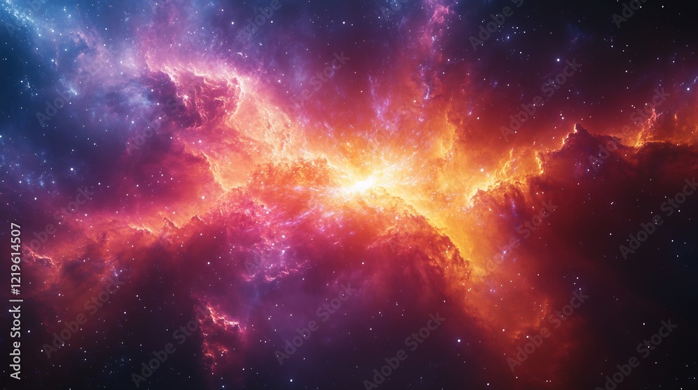 Fototapeta premium A vibrant depiction of a quasar