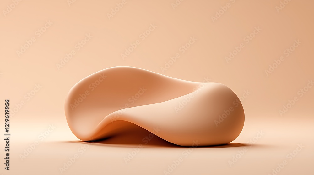 Abstract Peach Beige Chair 3d Render Abstract Peach Beige Chair 3d Render