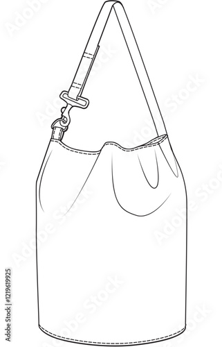 duffle tote bag flat sketch vector illustration 