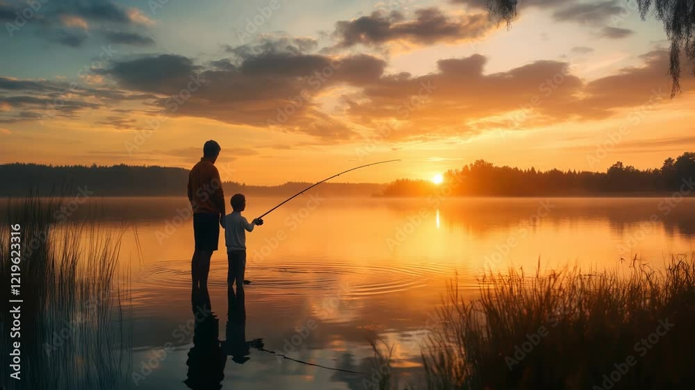 A serene sunset fishing experience celebrating family bonds and nature s beauty together
A serene sunset fishing experience celebrating family bonds and nature s beauty together