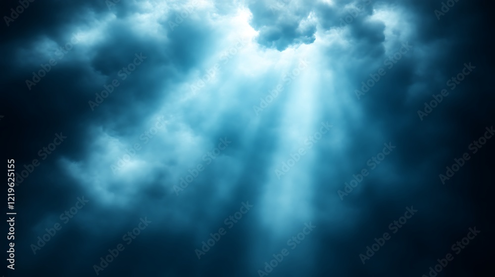 Obraz premium Light Beams Shine Through Dark Clouds