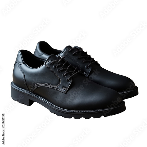 Black shoes isolated on transparent background.