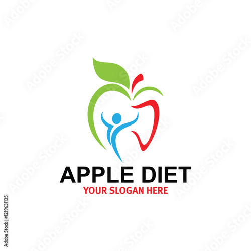 apple diet logo design vector