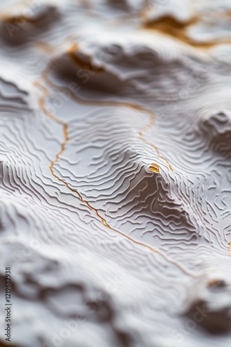 A detailed view of a map showing the layout of a mountain range, useful for hiking or geographic reference photo