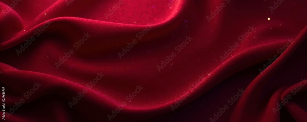 Obraz premium Layered burgundy velvet fabric with gold accents and subtle gradient effects, gradient, burgundy, sophisticated