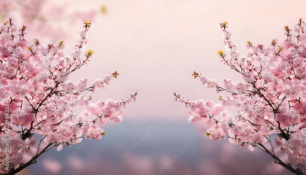 Serene Valentine's Day background captures pink cherry blossoms in soft focus. It evokes a peaceful and romantic atmosphere. Perfect for festive designs, valentines love themes, wallpapers Serene Valentine's Day background captures pink cherry blossoms in soft focus. It evokes a peaceful and romantic atmosphere. Perfect for festive designs, valentines love themes, wallpapers