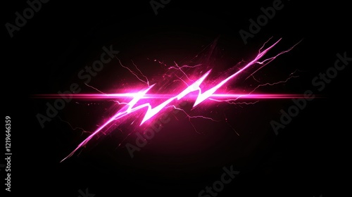 Stylized, glowing pink lightning bolt, symbolizing power, energy, and dynamism