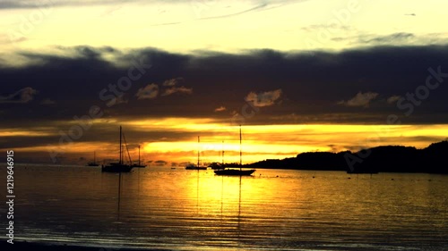 Sunset sailboats
